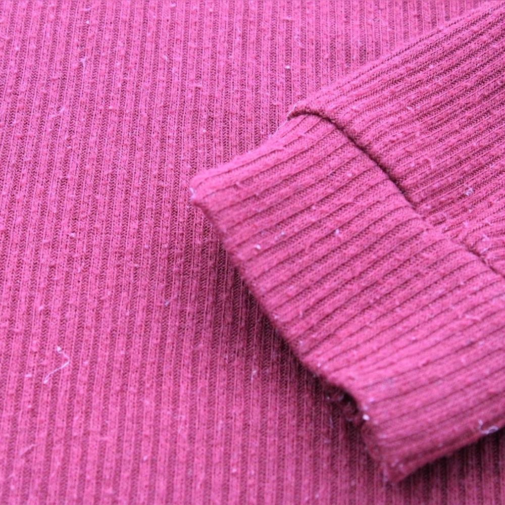 Maurices XS Burgundy Ribbed Hooded Long Sleeve Top - Picture 6 of 6